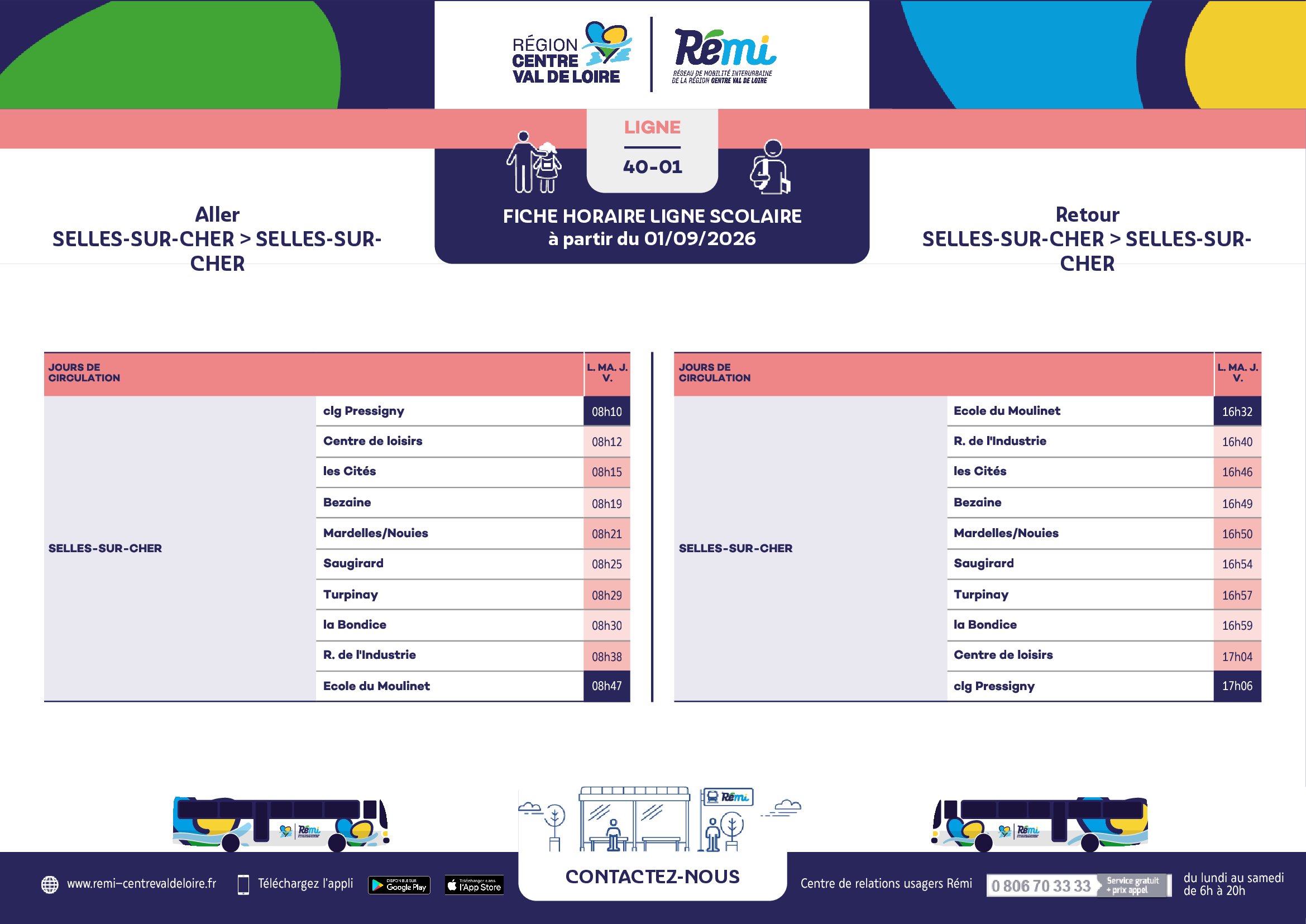 Transports scolaires : circuit n°1