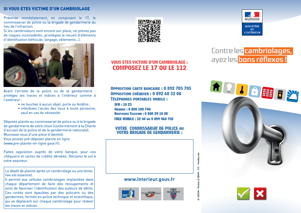 Lutte contre les cambriolages Lutte contre les cambriolages
