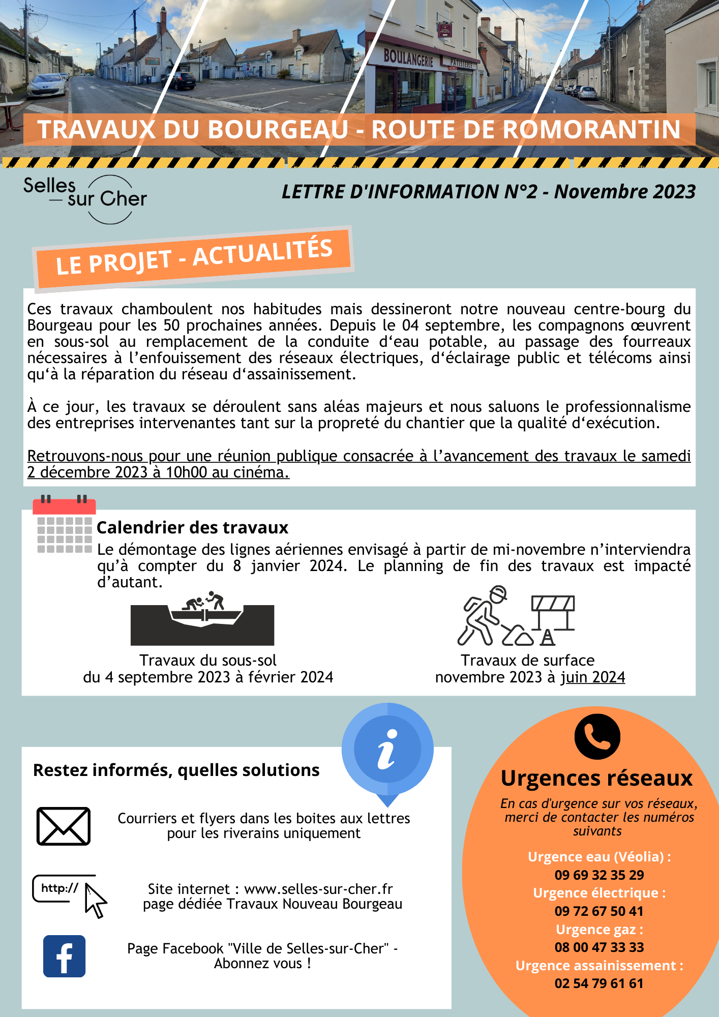 Travaux Bourgeau - Lettre d'information n°2