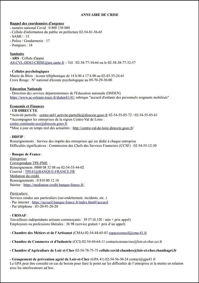Annuaire de crise Annuaire de crise